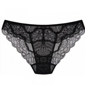 100% SILK basic women PANTIES high quality Black Lace Sexy ladies lingerie calcinha briefs underwear calzoncillos